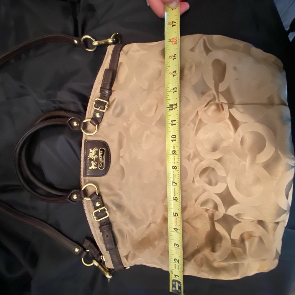 Coach Beige and Brown Signature Satchel - Picture 8 of 13